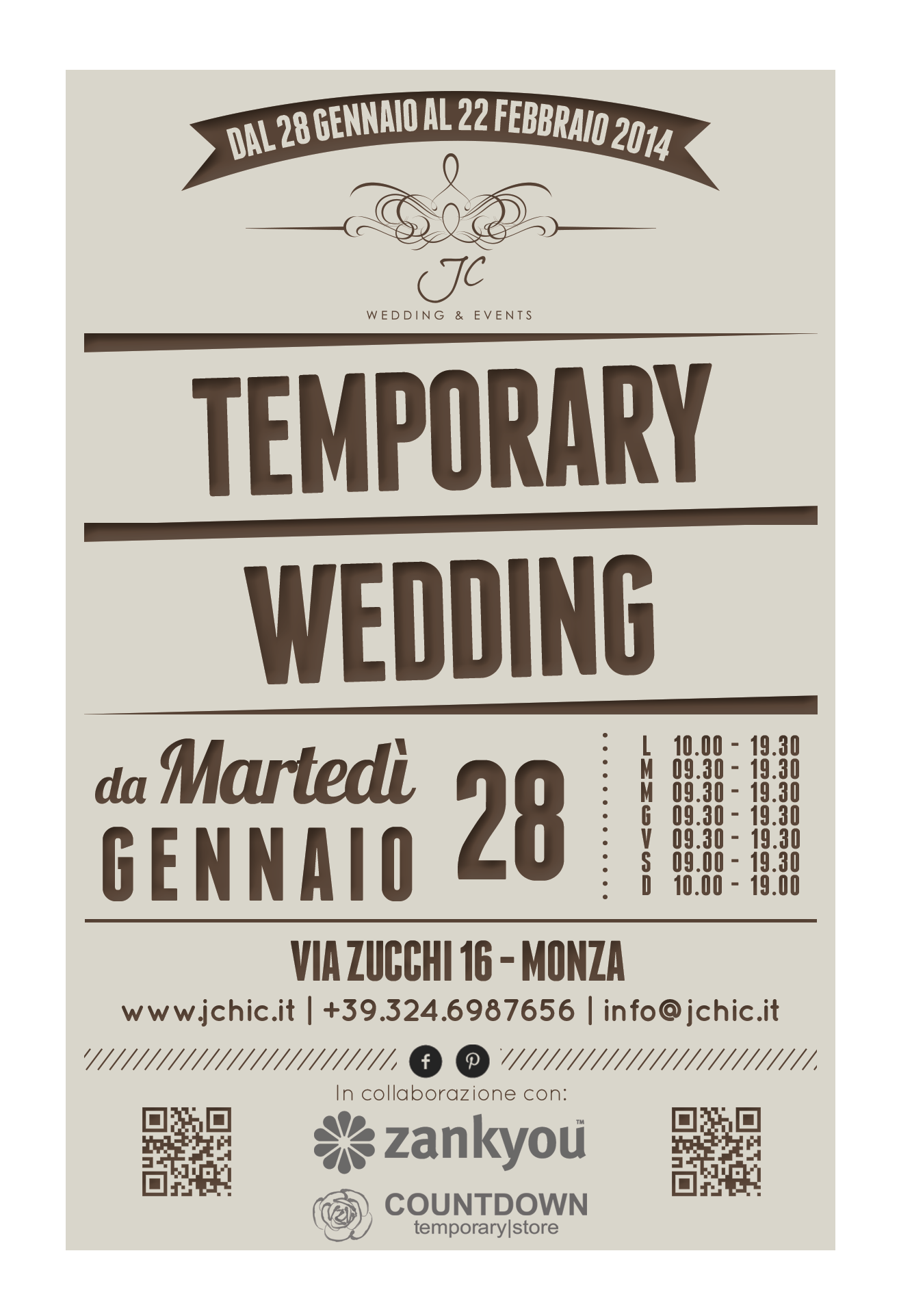 JChic Wedding & Events Temporary Wedding January 2014